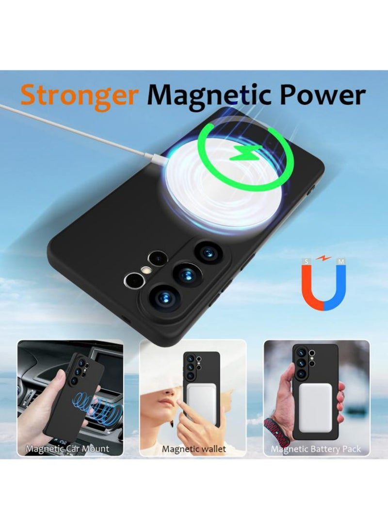 سامسونج S26 فوق الحالة غطاء, لون نقي غطاء بسيط,دعم الحلقة المغناطيسية, رقيقة رقيقة السائل السيليكون لينة المطاط هلام TPU الكاميرا كاملة حماية المضادة,ملحقات الجوال الأسود - view 3